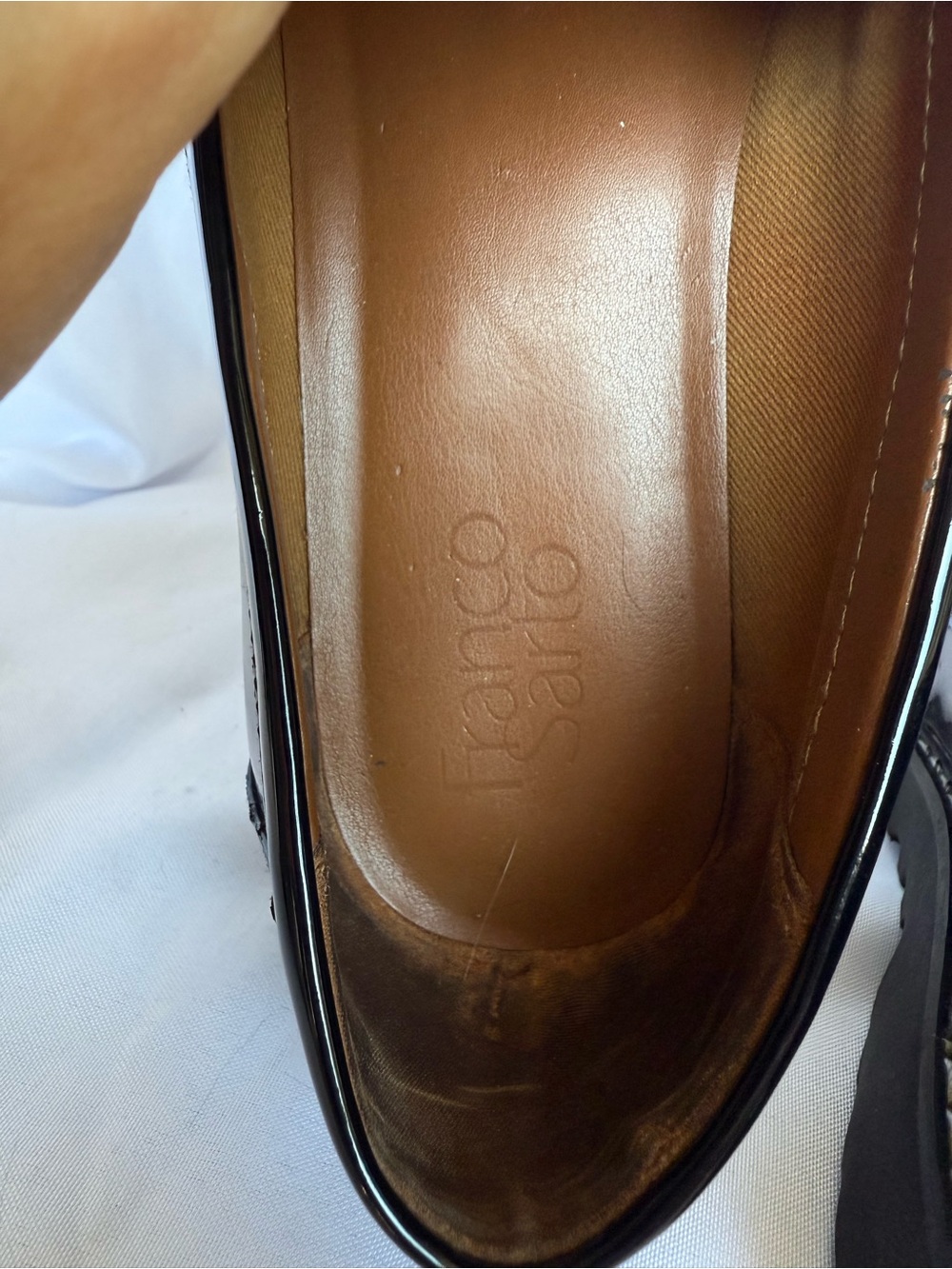 Franco Sarto Cassandra Black Patent Leather Penny Loafer Size 8.5 - Picture 11 of 12